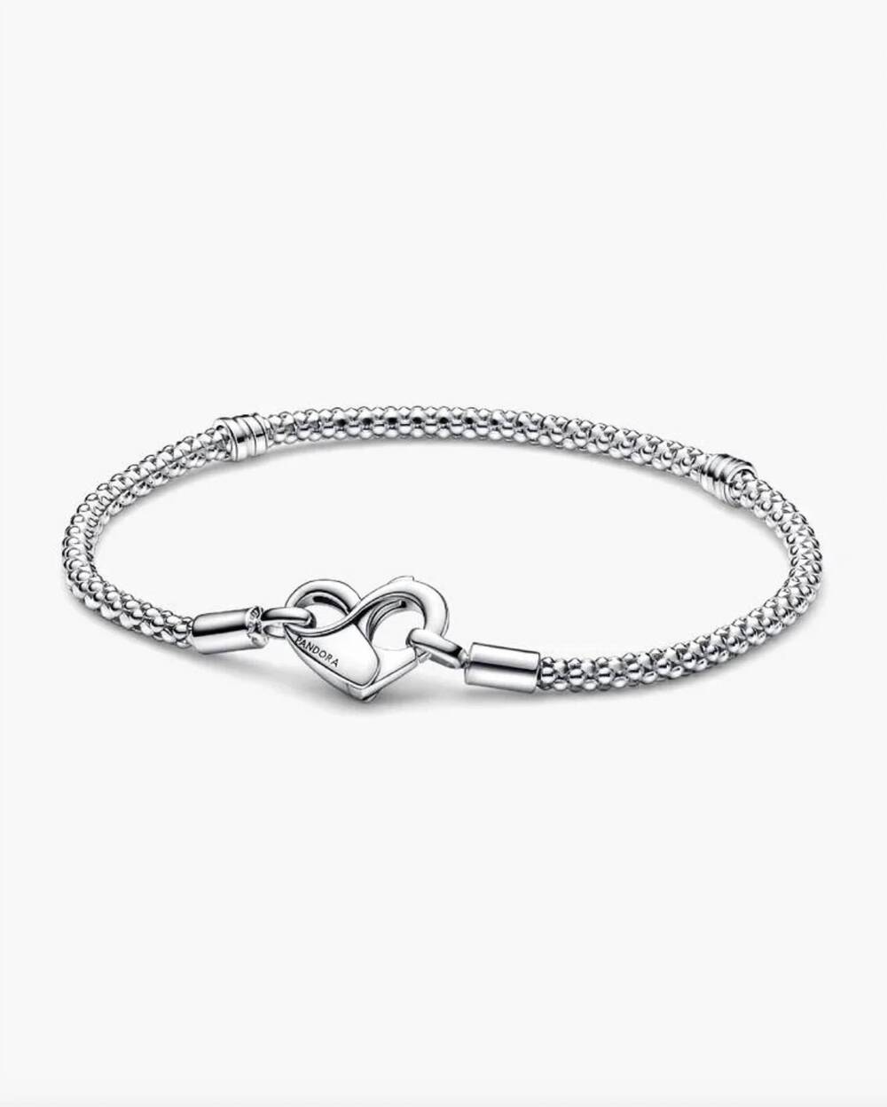 NEW PANDORA women's moments studded chain bracelet in sterling silver